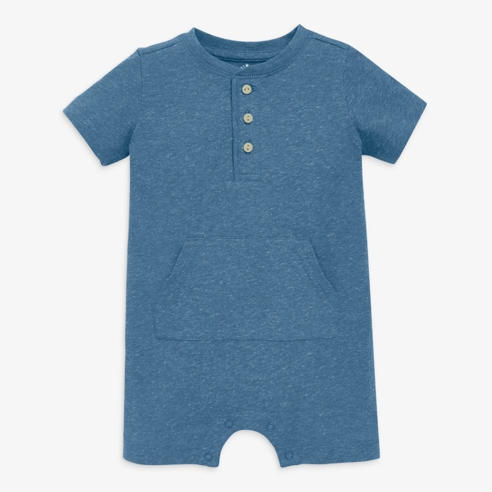 Primary Baby heathered henley shortie (0-3 Months)
